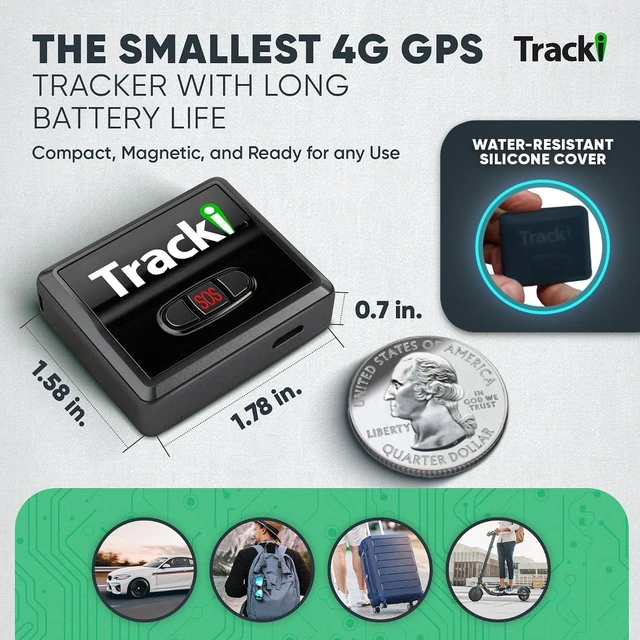 Alt view image 2 of 7 - Tracki GPS Tracker - Real Time 4G LTE + 3G + 2G Coverage Worldwide. Smallest & Lightest Mini Magnetic Device for Vehicles, Kids, Dogs, Motorcycle. Subscription Required.