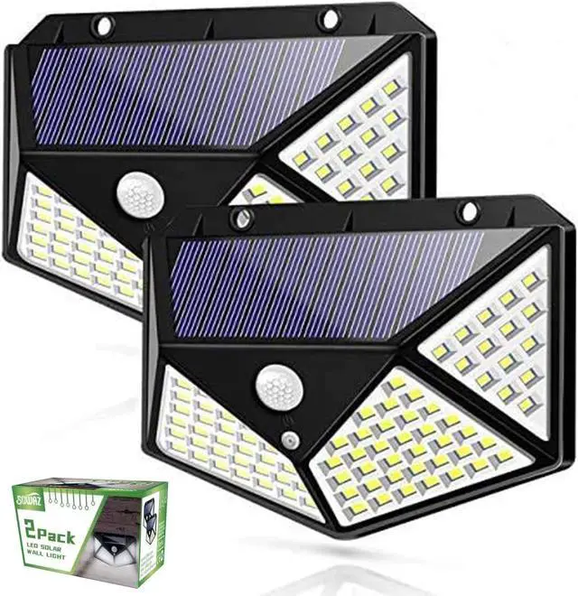 Main image of SOWAZ 270-Degree 1-Watt EQ Solar LED Black 1-Head Motion-Activated Flood Light (2-Pack) 1000-Lumen