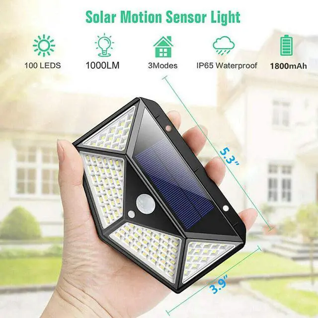 Alt view image 2 of 7 - SOWAZ 270-Degree 1-Watt EQ Solar LED Black 1-Head Motion-Activated Flood Light (2-Pack) 1000-Lumen