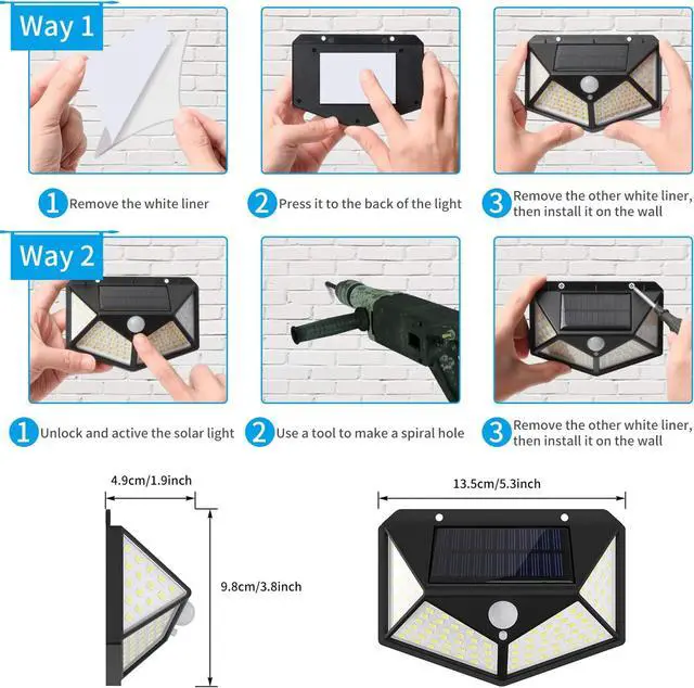 Alt view image 4 of 7 - SOWAZ 270-Degree 1-Watt EQ Solar LED Black 1-Head Motion-Activated Flood Light (2-Pack) 1000-Lumen