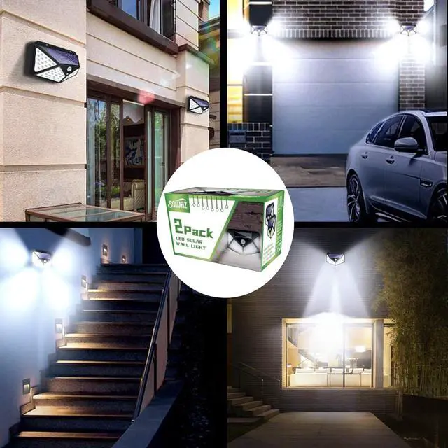 Alt view image 7 of 7 - SOWAZ 270-Degree 1-Watt EQ Solar LED Black 1-Head Motion-Activated Flood Light (2-Pack) 1000-Lumen
