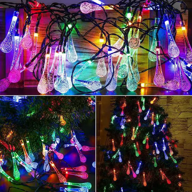 Alt view image 3 of 7 - 20-ft Solar Multi Color Indoor/Outdoor String Light with 30 Multicolor-Light LED Globe Bulbs
