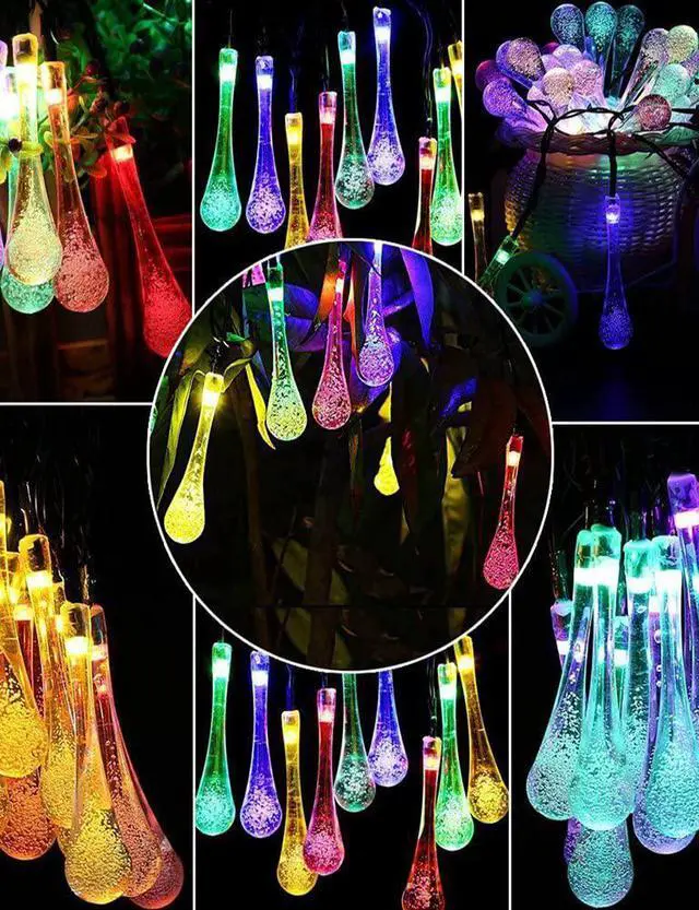 Alt view image 5 of 7 - 20-ft Solar Multi Color Indoor/Outdoor String Light with 30 Multicolor-Light LED Globe Bulbs