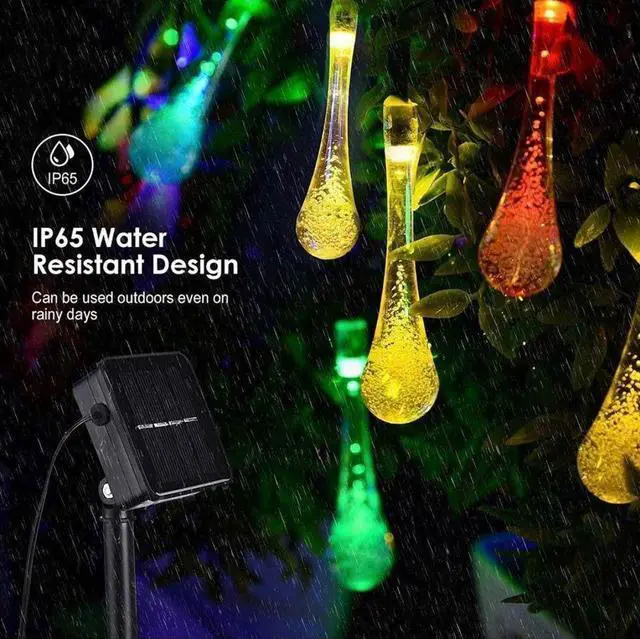 Alt view image 6 of 7 - 20-ft Solar Multi Color Indoor/Outdoor String Light with 30 Multicolor-Light LED Globe Bulbs