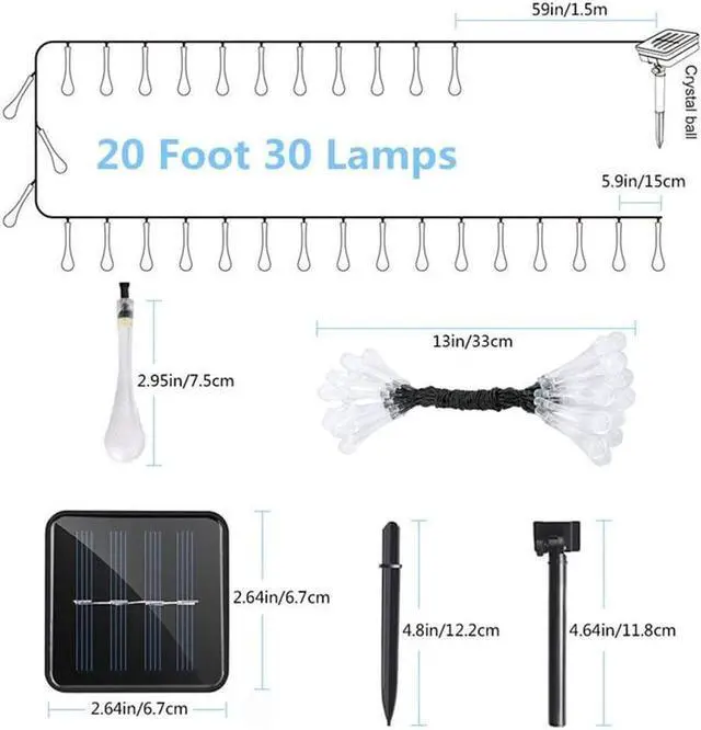 Alt view image 2 of 7 - SOWAZ 20-ft Solar Warm Color Indoor/Outdoor String Light with 2 Flash Modes