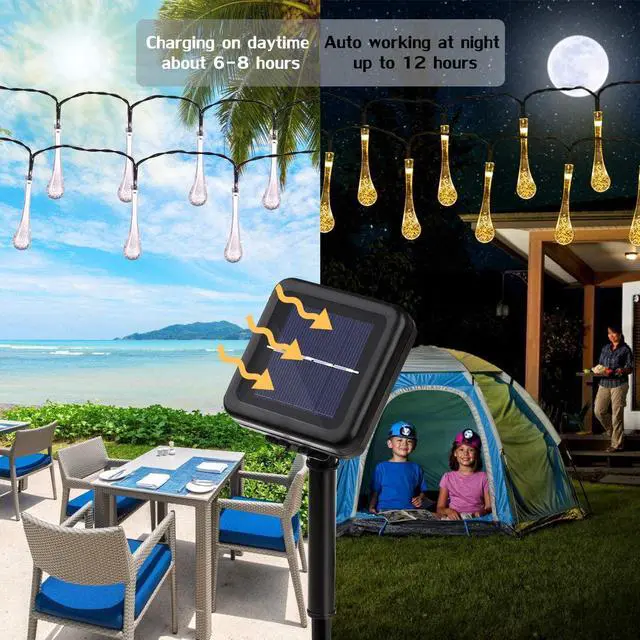 Alt view image 7 of 7 - SOWAZ 20-ft Solar Warm Color Indoor/Outdoor String Light with 2 Flash Modes