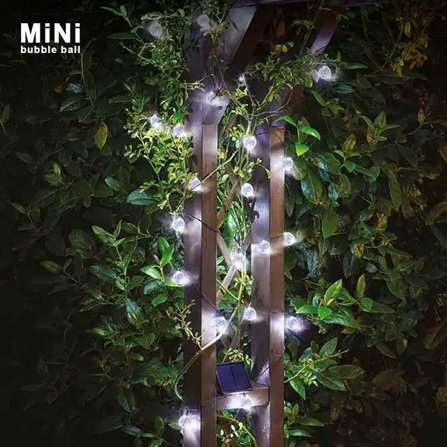 Alt view image 5 of 7 - SOWAZ 20 ft Solar Crystal Ball String Lights with White Color and 2 Flash Modes
