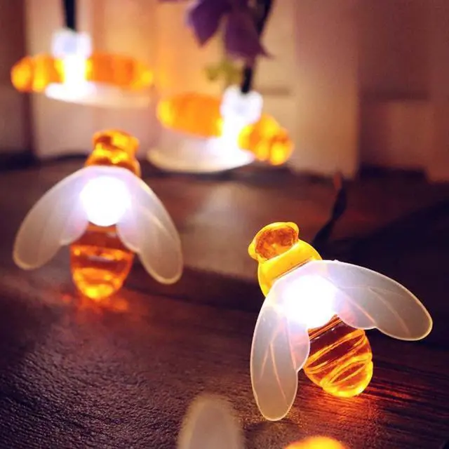Alt view image 3 of 7 - SOWAZ 15-ft Solar White Outdoor Bumblebee String Light Yellow-Light LED Novelty Bulbs