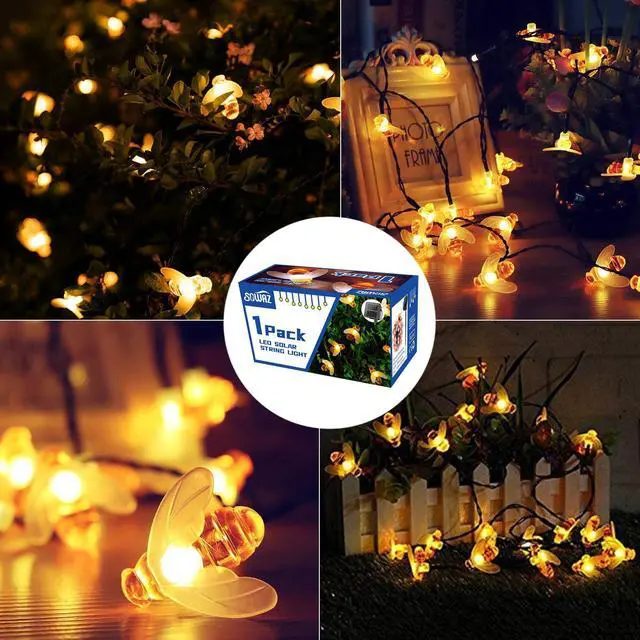 Alt view image 5 of 7 - SOWAZ 15-ft Solar White Outdoor Bumblebee String Light Yellow-Light LED Novelty Bulbs