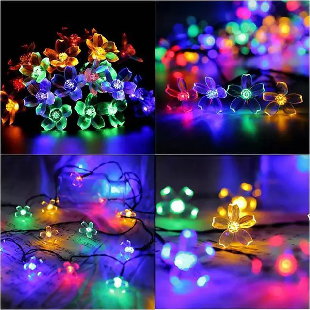 Alt view image 3 of 7 - SOWAZ 50 LED Solar Cherry Blossom String Light, Multicolor