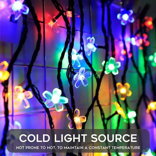 Alt view image 5 of 7 - SOWAZ 50 LED Solar Cherry Blossom String Light, Multicolor