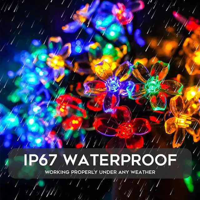 Alt view image 6 of 7 - SOWAZ 50 LED Solar Cherry Blossom String Light, Multicolor