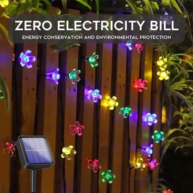 Alt view image 7 of 7 - SOWAZ 50 LED Solar Cherry Blossom String Light, Multicolor