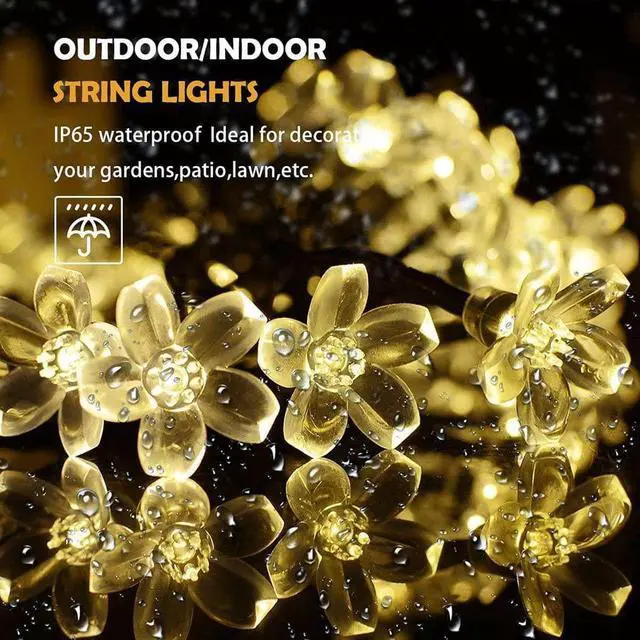 Alt view image 2 of 7 - SOWAZ 50 LED Solar Cherry Blossom String Light, Warm