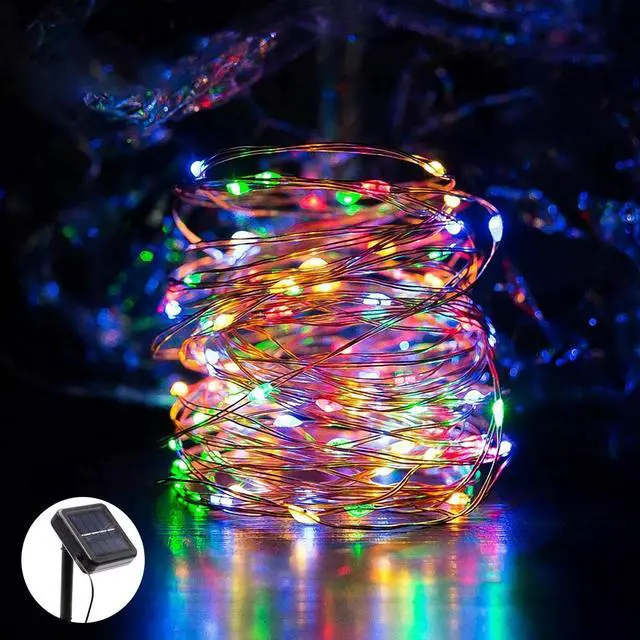 Alt view image 3 of 7 - SOWAZ 33-ft Solar Multicolor Indoor/Outdoor String Light with 100 Yellow-Light LED Fairy Bulbs