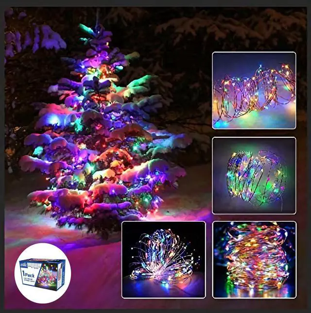 Alt view image 6 of 7 - SOWAZ 33-ft Solar Multicolor Indoor/Outdoor String Light with 100 Yellow-Light LED Fairy Bulbs