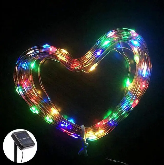 Alt view image 7 of 7 - SOWAZ 33-ft Solar Multicolor Indoor/Outdoor String Light with 100 Yellow-Light LED Fairy Bulbs