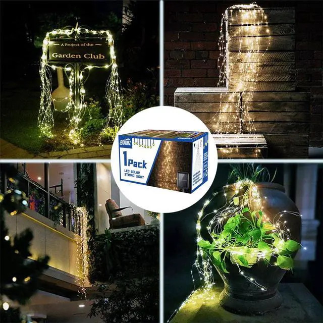 Alt view image 4 of 7 - SOWAZ 5.7-ft Solar Copper Outdoor String Light Yellow-Light 220LED Mini Bulbs