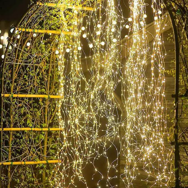 Alt view image 6 of 7 - SOWAZ 5.7-ft Solar Copper Outdoor String Light Yellow-Light 220LED Mini Bulbs
