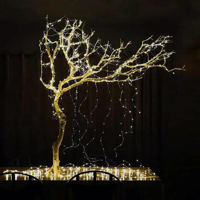 Alt view image 7 of 7 - SOWAZ 5.7-ft Solar Copper Outdoor String Light Yellow-Light 220LED Mini Bulbs