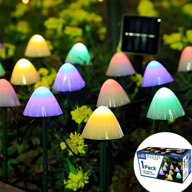 Main image of SOWAZ 6.56-ft Solar White Outdoor Mushroom String Light MultiColor Changing-Light 20LED Mini Bulbs