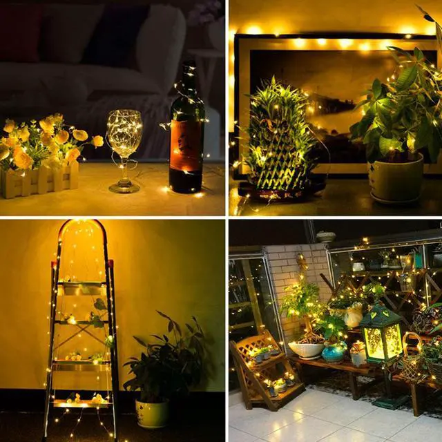 Alt view image 4 of 7 - SOWAZ Battery-operated Remote Control 100 LED 33ft Copper String Light Bulbs