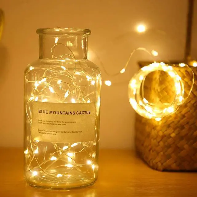 Alt view image 6 of 7 - SOWAZ Battery-operated Remote Control 100 LED 33ft Copper String Light Bulbs