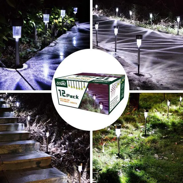 Alt view image 5 of 7 - SOWAZ 12-Pack 0.5-Lumen 1-Watt Stainless Steel Solar LED Outdoor Path Light (6000 K)