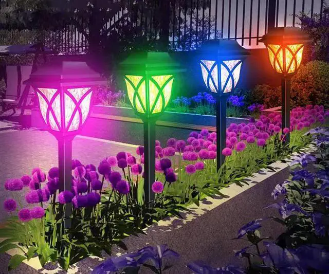 Alt view image 2 of 7 - SOWAZ Solar Outdoor LED Multicolor Changing Waterproof Garden Decor Path Light, 6Pack