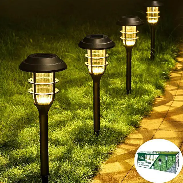 Main image of SOWAZ 8-Pack Black Solar Integrated LED Outdoor Path Light (4000 K)