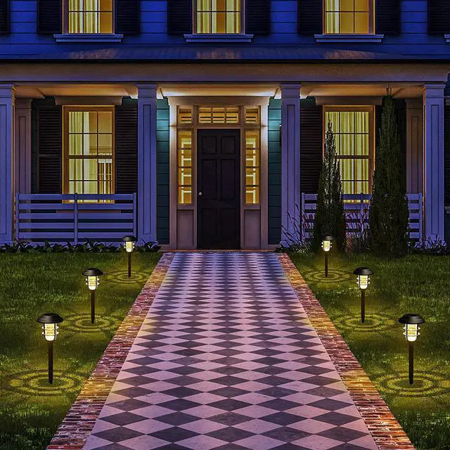 Alt view image 5 of 7 - SOWAZ 8-Pack Black Solar Integrated LED Outdoor Path Light (4000 K)