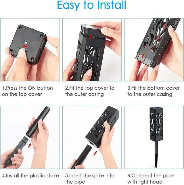 Alt view image 2 of 7 - SOWAZ 12-Pack Black Solar LED Outdoor Leaves Design Path Light (4000 K)