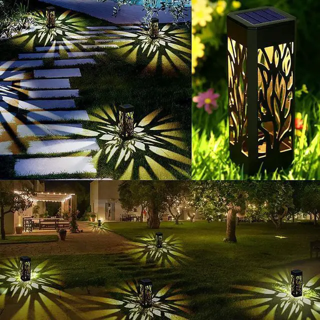 Alt view image 3 of 7 - SOWAZ 12-Pack Black Solar LED Outdoor Leaves Design Path Light (4000 K)