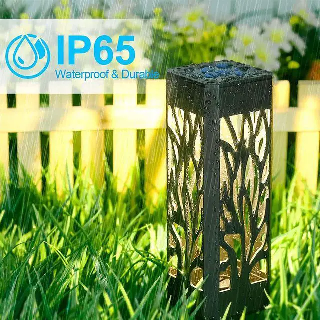 Alt view image 4 of 7 - SOWAZ 12-Pack Black Solar LED Outdoor Leaves Design Path Light (4000 K)
