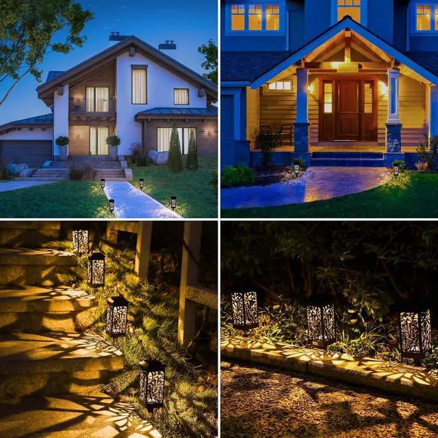 Alt view image 7 of 7 - SOWAZ 12-Pack Black Solar LED Outdoor Leaves Design Path Light (4000 K)