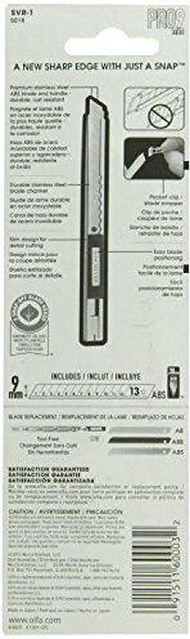 Alt view image 4 of 5 - OLFA SVR-1 Snap-Off Utility Knife, Stainless steel, 5 1/4 in L.