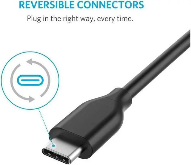 Alt view image 3 of 7 - IXJYLCPC Powerline USB-C to USB 3.0 Cable (2Pack, 6ft) with 56k Ohm Pull-up Resistor for USB Type-C Devices Including Samsung Galaxy S8, S8+, MacBook, Google Pixel, Nexus 6P, LG V20 G5