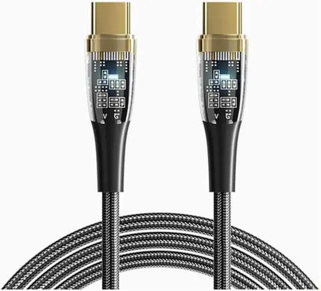 Main image of IXJYLCPC USB C to USB C Cable (1-Pack, 3.3ft), 100W 5A USB C Cable Transparent Shell, Type C Charger Cable Fast Charging for MacBook Pro, iPad Pro Air Mini, Samsung Galaxy S23/22/Z Fold/Z Flip, Pixel