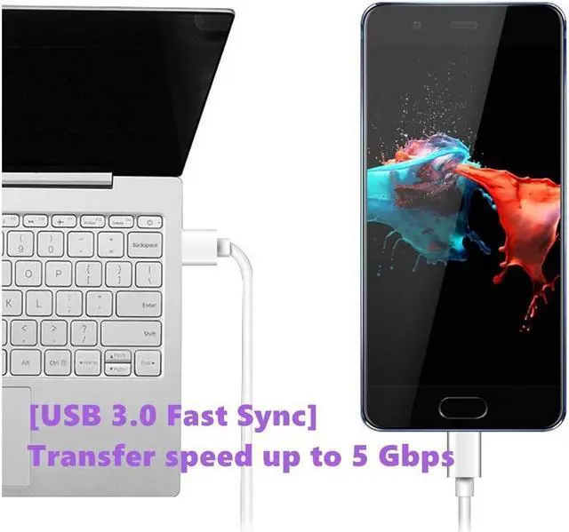 Alt view image 3 of 7 - IXJYLCPC USB C Cable 5A Supercharge Type C to USB A Quick Charging Fast Charger Compatible for Huawei P30 P20 Pro, Mate 20 Pro Mate20 X, Nova 5 Pro, Honor 20, Mate 10 9 Pro P10 (2Pack 3.3ft White )