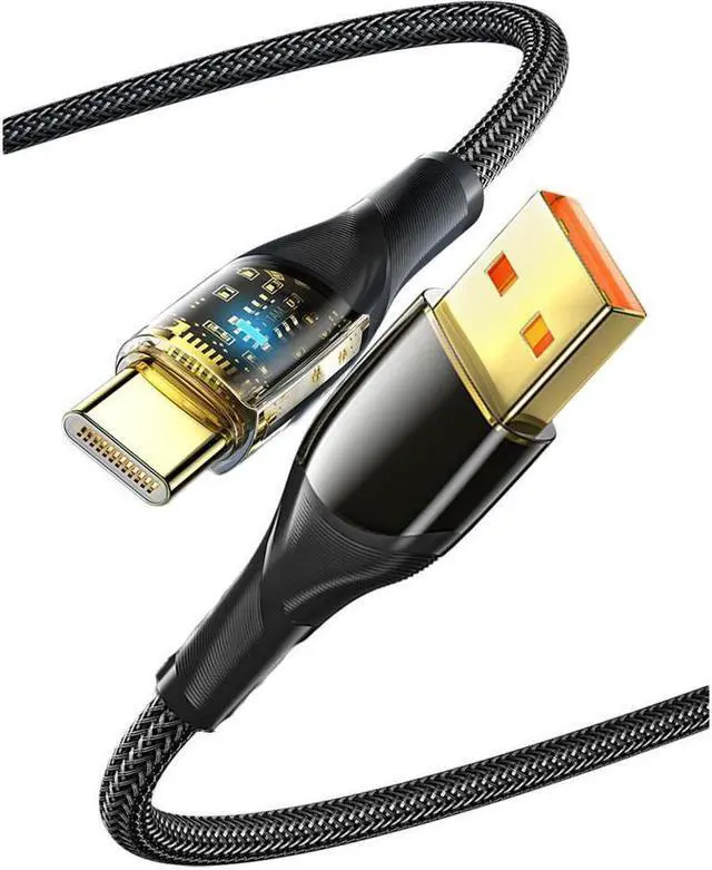 Main image of IXJYLCPC [3.3ft, 1-pack] USB A to USB C Cable Transparent E-Marker PD 100W 7A Fast Charging 480Mbps Data Transmission Type C Cable for MacBook Pro, Samsung Galaxy, iPad and More