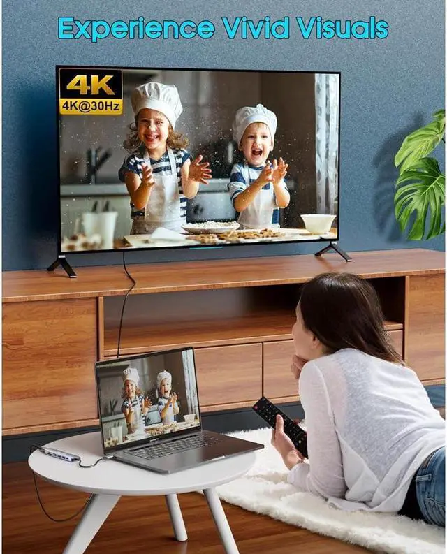 Alt view image 4 of 7 - XJYLCPC USB C Hub HDMI Adapter for MacBook Pro/Air, 7 in 1 USB C Dongle with 4K HDMI, SD/TF Card Reader, USB C 100W PD, USB 3.0 and 2*USB 2.0 Compatible for MacBook Pro/Air MacBook Pro Air M1 M2