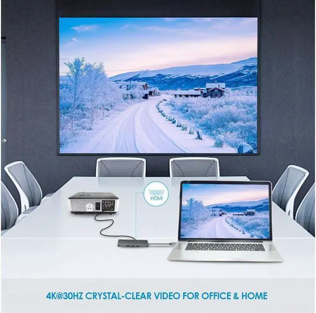 Alt view image 7 of 7 - XJYLCPC USB C 9-in-1 Multi Port Adapter/Hub: USB C 3.1 (Supports PD Charging) to USB C + USB 3.0 + HDMI + RJ45 + Micro/SD Card Reader for Chromebook, MacBook Pro 2019, 2018, 2017 (9-in-1)