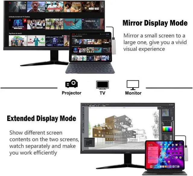 Alt view image 3 of 7 - XJYLCPC USB C Hub for iPad Pro 2020/2018 7 in 1 Hub with 4K@30Hz HDMI HDR, USB 3.0 3.5mm Audio and 60W PD&Data SD/Micro Card Reader Aluminum USB-C Dock Adapter for iPad Pro MacBook Pro and More