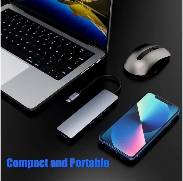 Alt view image 6 of 7 - XJYLCPC 6 in 1 USB C to HDMI Adapter 4K@30Hz with USB 3.0, 2*USB 2.0, SD/TF Card Reader Compatible with Mac M1, M2, M3, iPad, iPhone 15 Pro/Pro Max, More Type C Devices