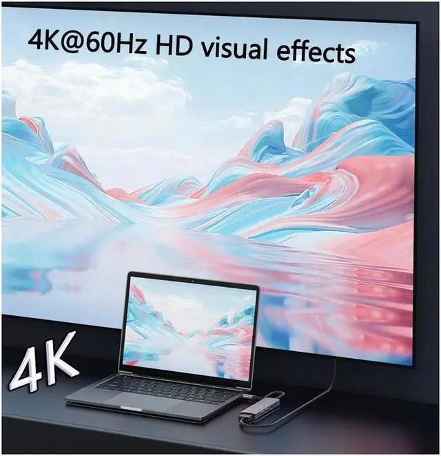 Alt view image 2 of 7 - XJYLCPC 5-Port USB 3.2/USB C Hub with 2*10Gbps USB-A 3.2 10Gbps USB-C 4K@60Hz HDMI 140W Power Delivery, Aluminum USB Splitter for Chromebook Surface Pro iMac PS4 Laptop Xbox Flash Drive Laptop/PC
