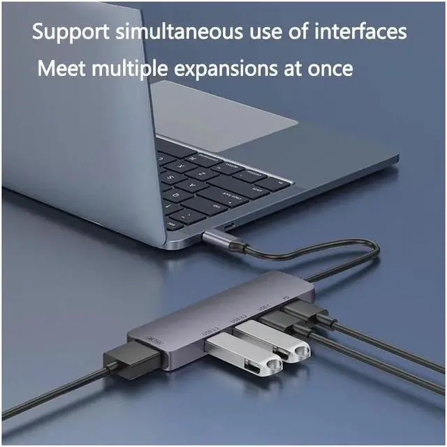 Alt view image 6 of 7 - XJYLCPC 5-Port USB 3.2/USB C Hub with 2*10Gbps USB-A 3.2 10Gbps USB-C 4K@60Hz HDMI 140W Power Delivery, Aluminum USB Splitter for Chromebook Surface Pro iMac PS4 Laptop Xbox Flash Drive Laptop/PC