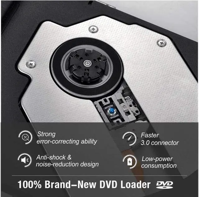 Alt view image 5 of 7 - IXJYLCPC XD001 External DVD CD Drive, USB 3.0 Type-C Portable CD/DVD ROM +/-RW Drive/DVD Player Rewriter Burner Compatible with Laptop Desktop PC Windows Apple Mac, Black