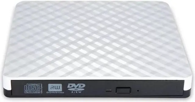 Main image of IXJYLCPC External DVD Drive, High Speed Data Transfer USB 3.0 External CD DVD Reader Writer Player for Laptop Desktop MacBook Mac OS Windows 10/8/7/XP/Vista - White