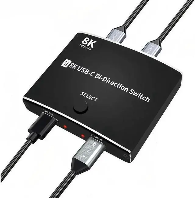 Main image of IXJYLCPC USBC KVM Switch 2 in 1 Out 1 in 2 Out 8K60HZ Bidirectional Interconvertible Compatible Computer Host Laptop Mac Cell Phone External TYPEC Monitor TV Projector Selector Switch Box