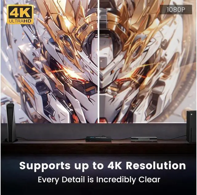 Alt view image 7 of 7 - IXJYLCPC HDMI Switch 7 in 1 Out 4K 60Hz UHD HDMI Switcher Splitter with Remote Metal HDMI Switch Box Hub Support 4K 60Hz 3D 1080P HDCP2.2 for PS5 PS4 Xbox DVD Player Fire Stick PC